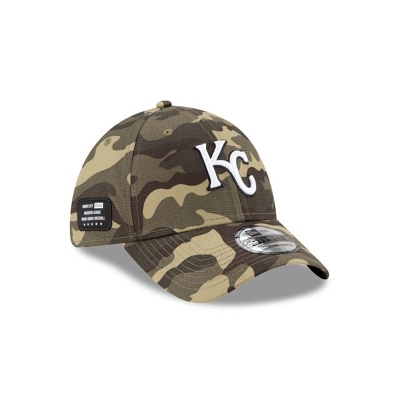 Green Kansas City Royals Hat - New Era MLB Armed Forces Weekend 39THIRTY Stretch Fit Caps USA8372190